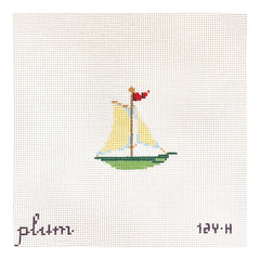 The Plum Stitchery Victorian Christmas - Sailboat Needlepoint Canvas