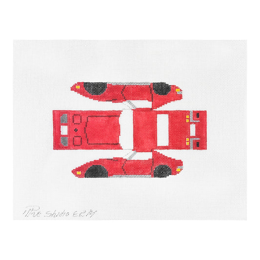 The Studio Midwest 3D Cool Wheels Red Corvette Needlepoint Canvas