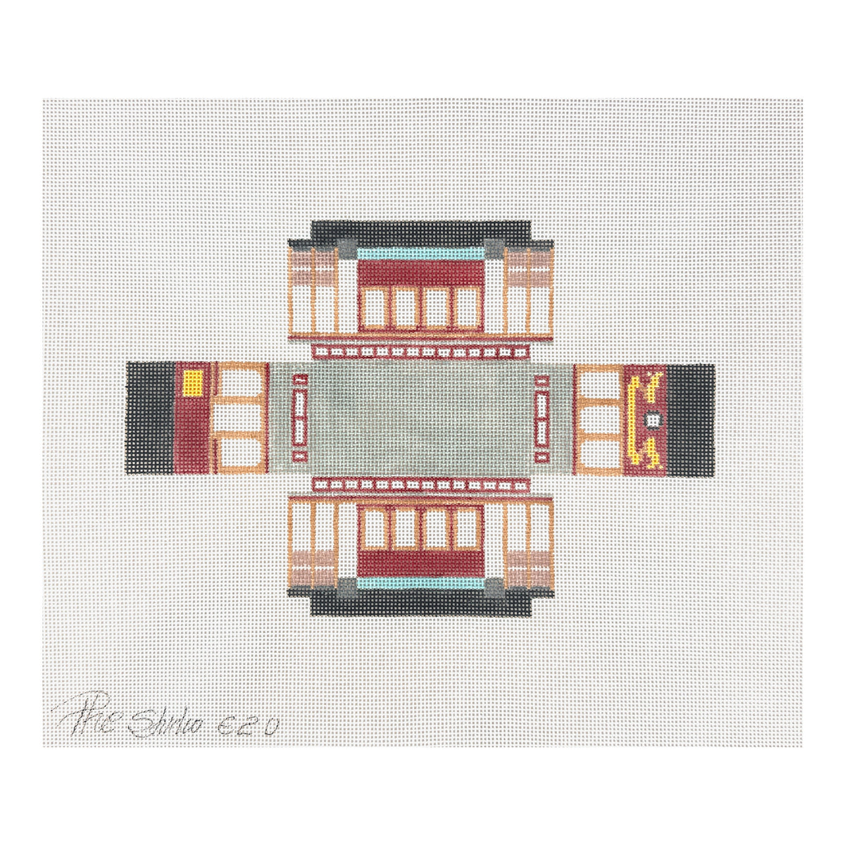 The Studio Midwest Cool Wheels Cable Car Needlepoint Canvas