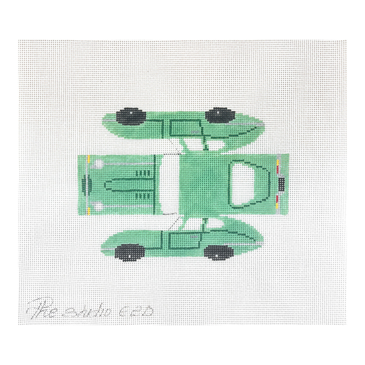 The Studio Midwest Cool Wheels Jaguar Needlepoint Canvas