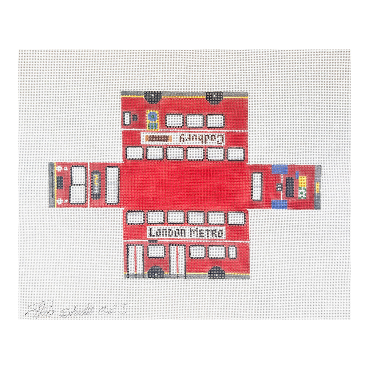 The Studio Midwest Cool Wheels London Bus Needlepoint Canvas