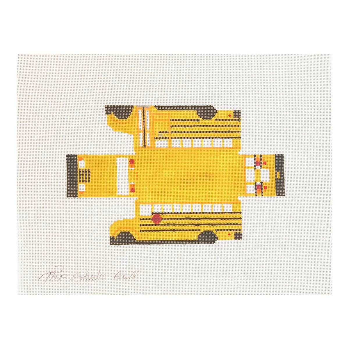 The Studio Midwest Cool Wheels School Bus 3D Needlepoint Canvas