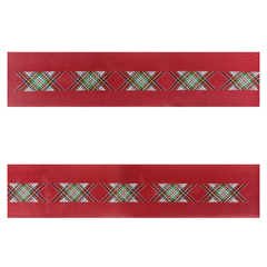 The Studio Midwest Diagonal Plaid Belt McPherson Red Needlepoint Canvas
