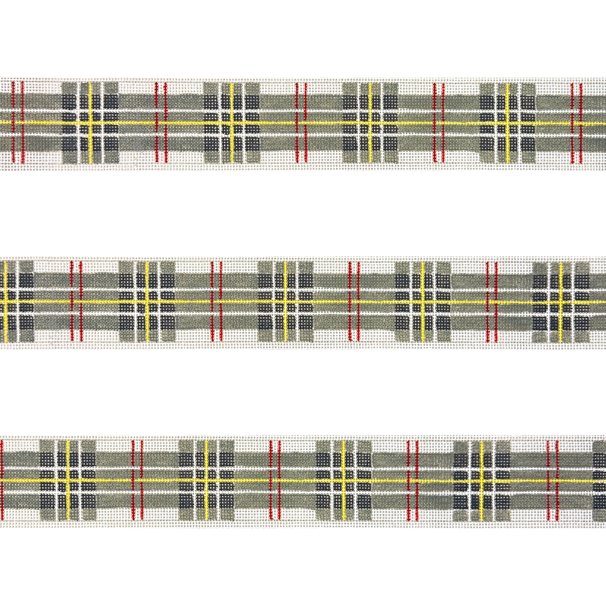 The Studio Midwest Grey Black Plaid Belt Needlepoint Canvas