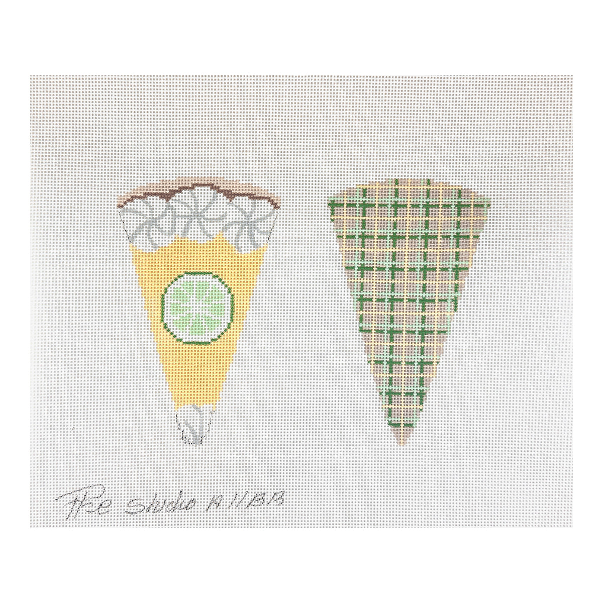 The Studio Midwest Key Lime Pie Scissors Case Needlepoint Canvas