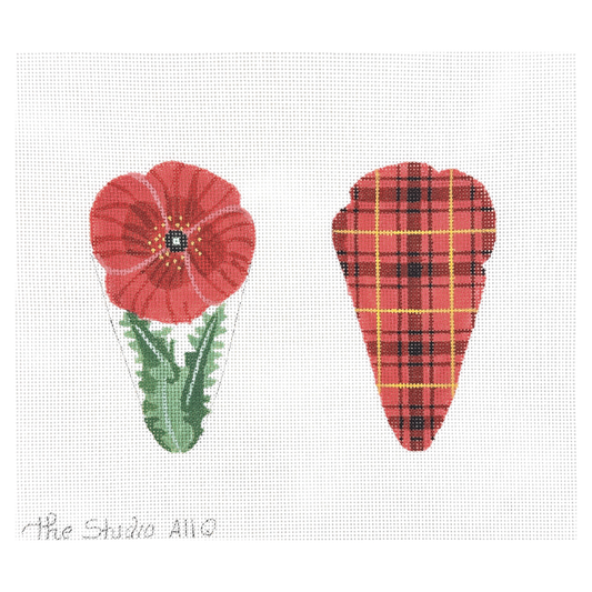 The Studio Midwest Poppy Scissors Case Needlepoint Canvas