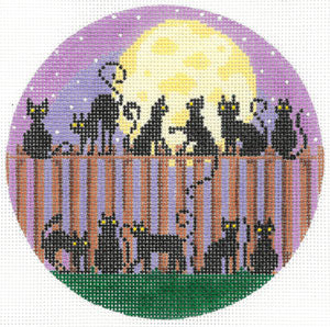 The Meredith Collection Eleven Black Cats Needlepoint Canvas