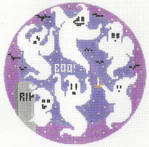The Meredith Collection Six Spooky Ghosts Needlepoint Canvas