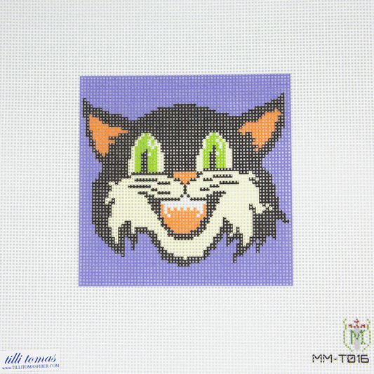 Tilli Tomas Misty Morrow Black Cat Needlepoint Canvas