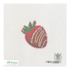 Tilli Tomas Misty Morrow Chocolate Strawberry Needlepoint Canvas