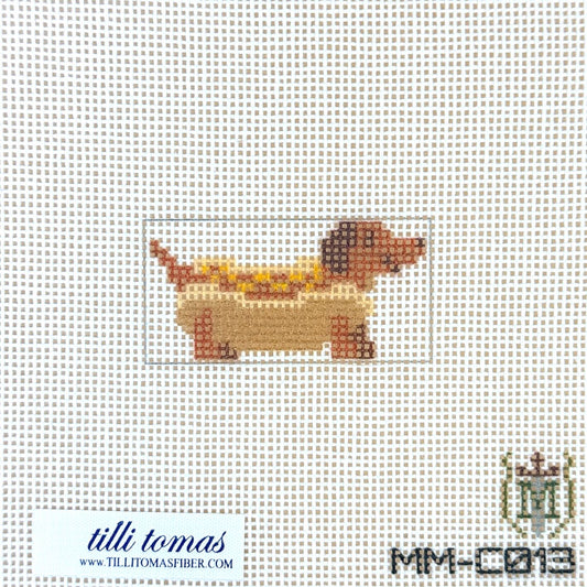 Tilli Tomas Misty Morrow Designs Mini Weenie Dog Needlepoint Canvas
