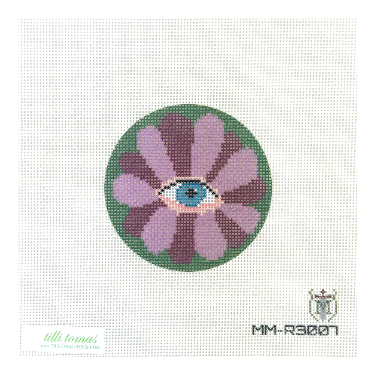 Tilli Tomas Misty Morrow Eye Flower Needlepoint Canvas