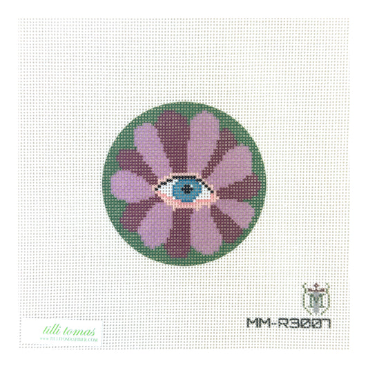 Tilli Tomas Misty Morrow Eye Flower Needlepoint Canvas
