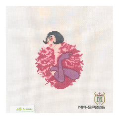 Tilli Tomas Misty Morrow Feather Flapper Needlepoint Canvas