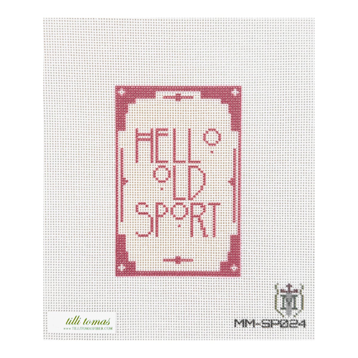Tilli Tomas Misty Morrow Hello Old Sport Needlepoint Canvas