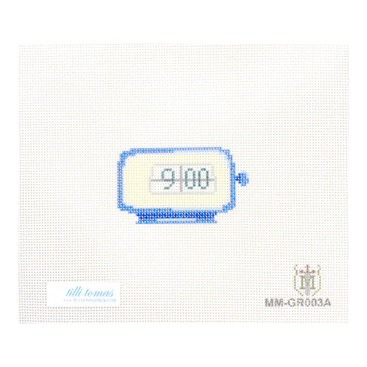 Tilli Tomas Misty Morrow Mid Mod Alarm Clock Needlepoint Canvas - Blue