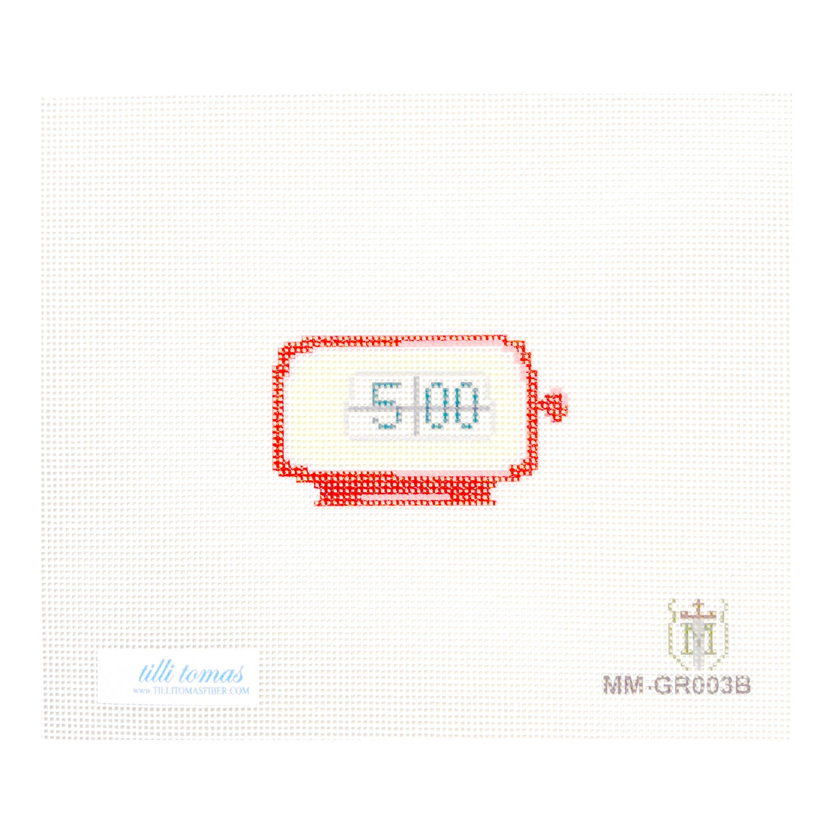 Tilli Tomas Misty Morrow Mid Mod Alarm Clock Needlepoint Canvas - Red