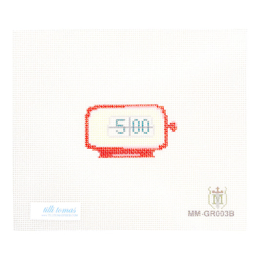 Tilli Tomas Misty Morrow Mid Mod Alarm Clock Needlepoint Canvas - Red