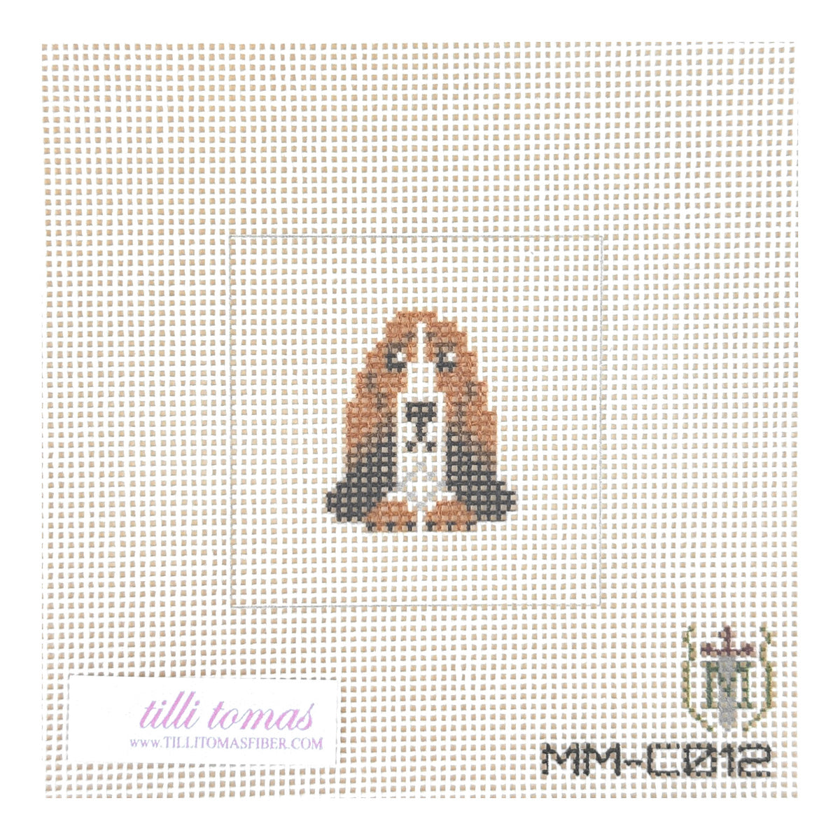 Tilli Tomas Misty Morrow Mini Basset Hound Needlepoint Canvas
