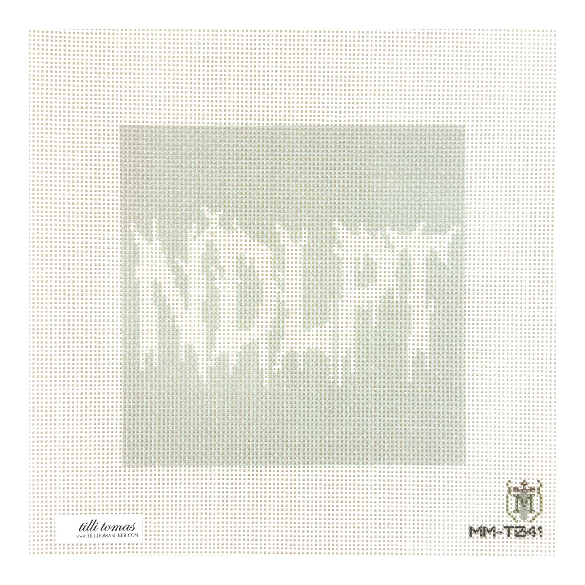 Tilli Tomas Misty Morrow NDLPT Metal Logo Needlepoint Canvas