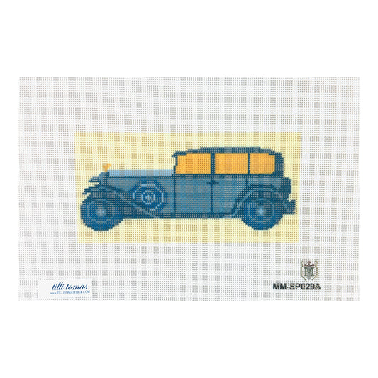 Tilli Tomas Misty Morrow Old Car Blue Needlepoint Canvas