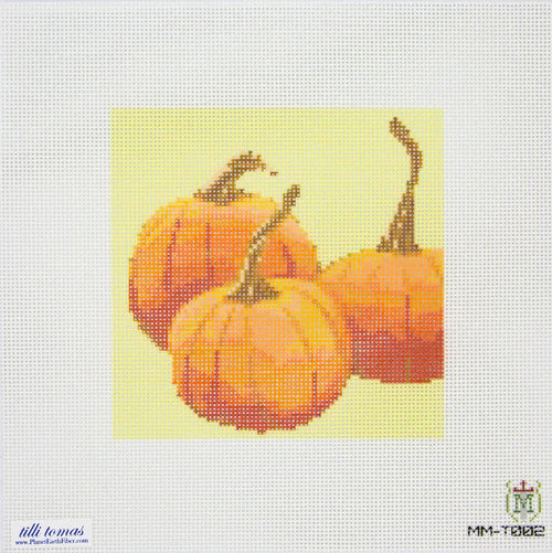Tilli Tomas Misty Morrow Pumpkin Group Needlepoint Canvas