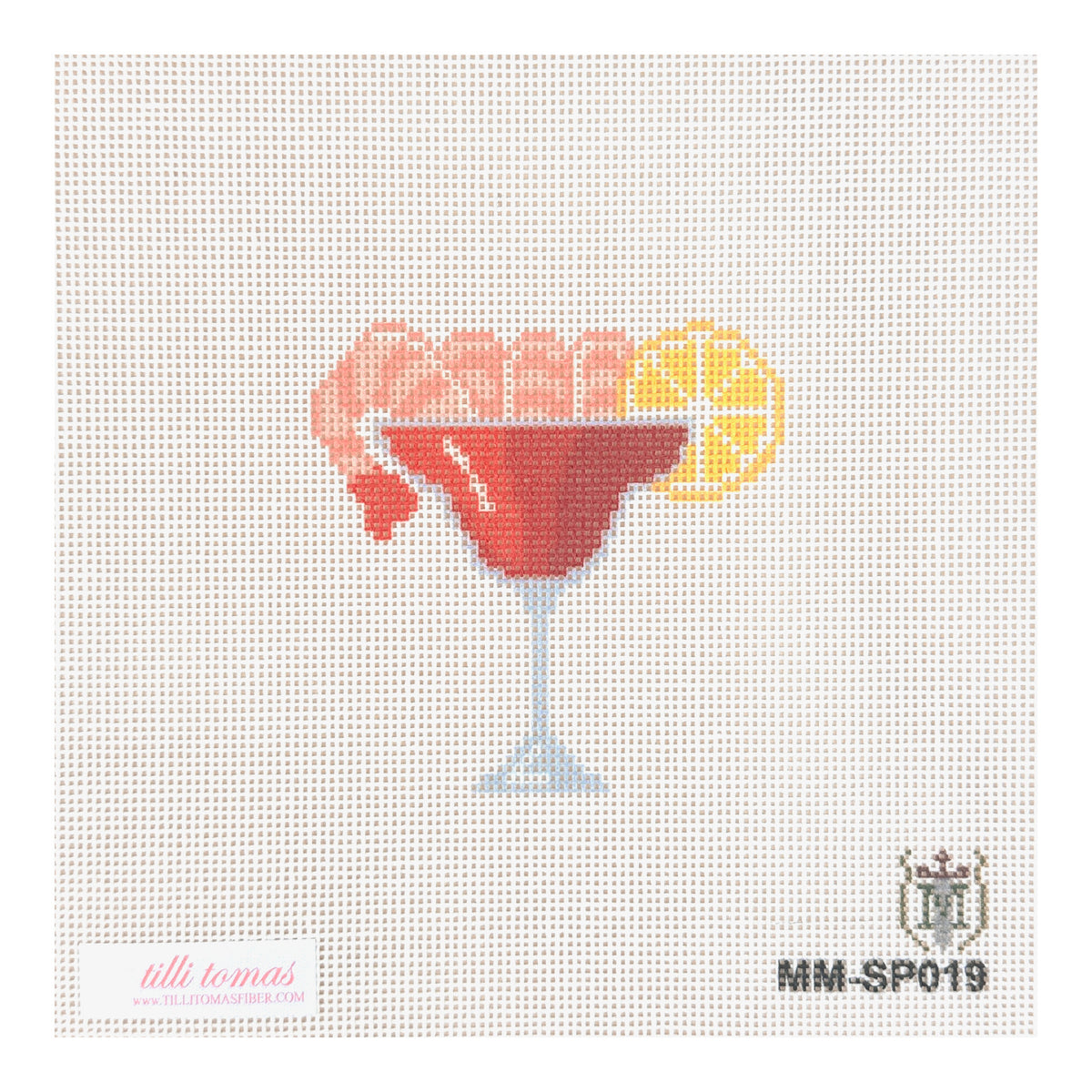 Tilli Tomas Misty Morrow Shrimp Cocktail Needlepoint Canvas