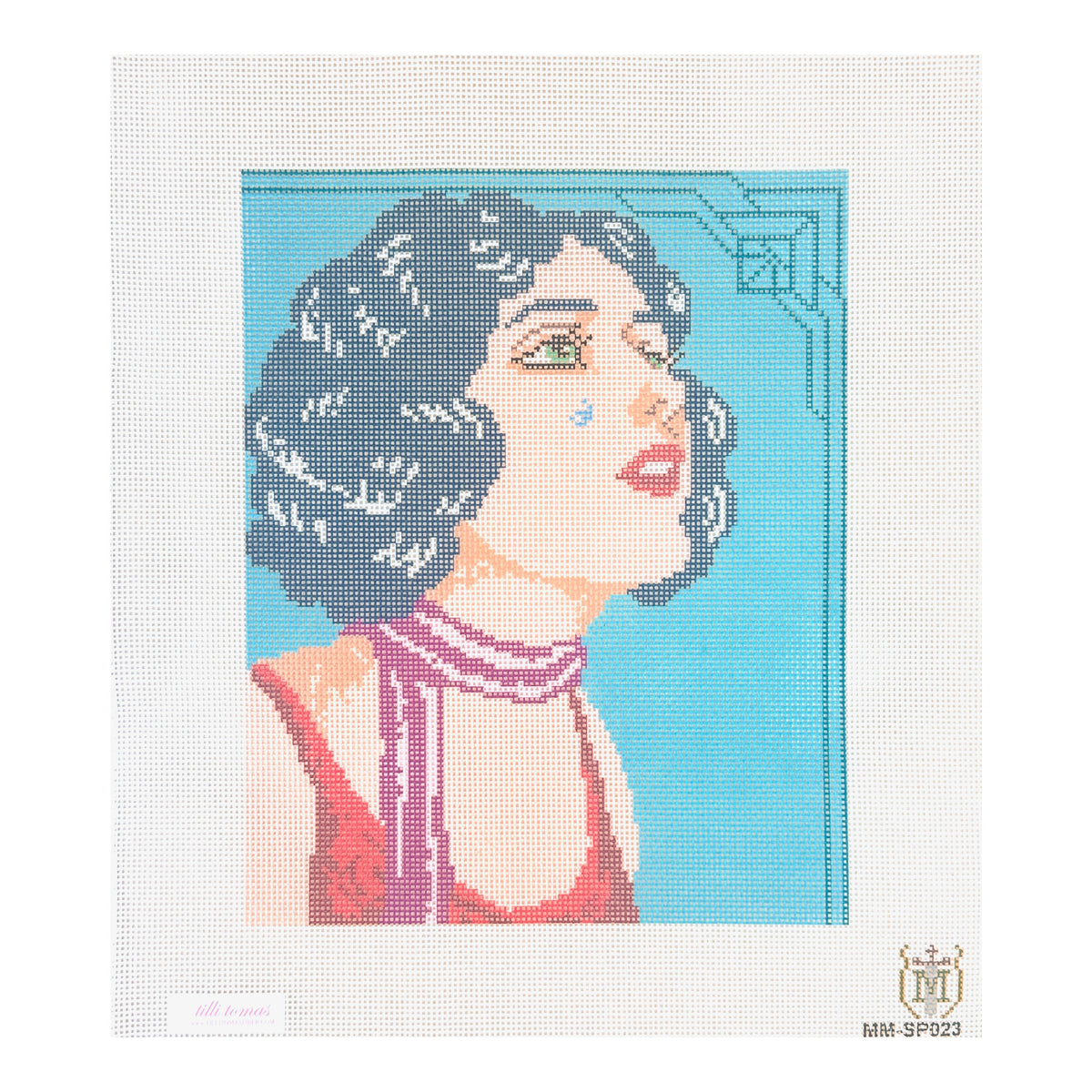 Tilli Tomas Misty Morrow Tear Lady Portrait Needlepoint Canvas