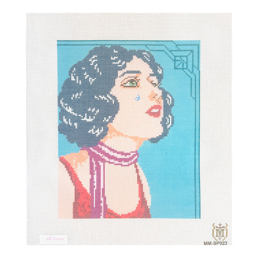 Tilli Tomas Misty Morrow Tear Lady Portrait Needlepoint Canvas