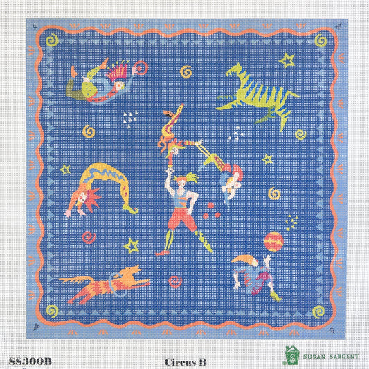 Tilli Tomas Susan Sargent Circus Muscle Men Needlepoint Canvas