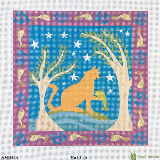 Tilli Tomas Susan Sargent Fat Cat Needlepoint Canvas