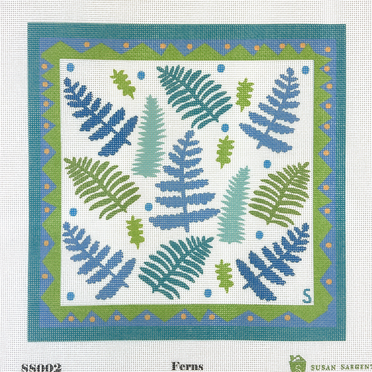 Tilli Tomas Susan Sargent Ferns Needlepoint Canvas