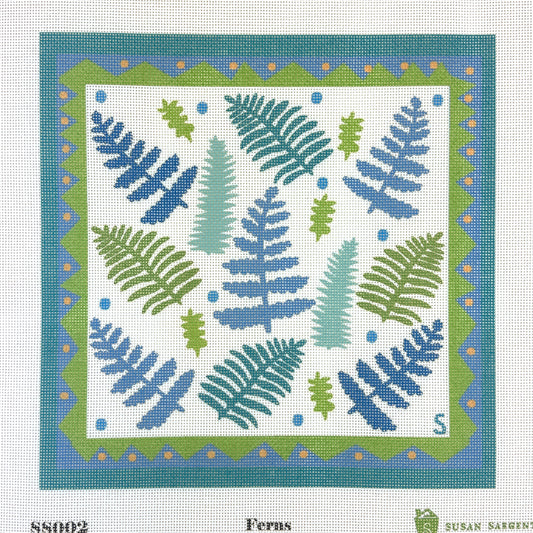 Tilli Tomas Susan Sargent Ferns Needlepoint Canvas