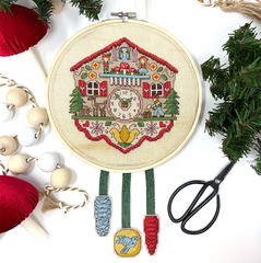 Tiny Modernist Classic Cuckoo Clock Cross Stitch Pattern