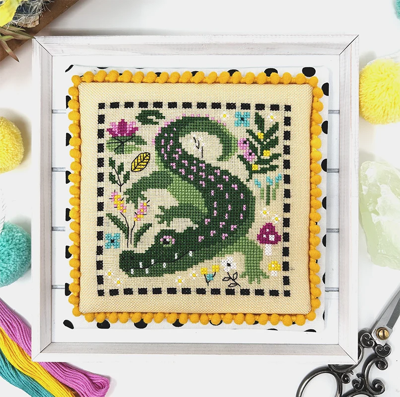 Tiny Modernist Cute Crocodile Cross Stitch Pattern