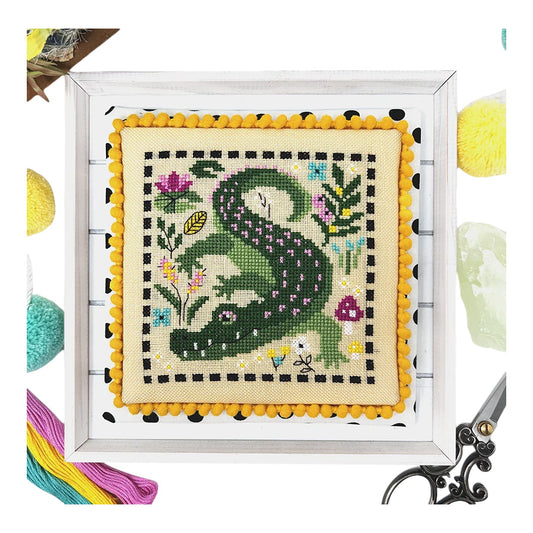 Tiny Modernist Cute Crocodile Cross Stitch Pattern