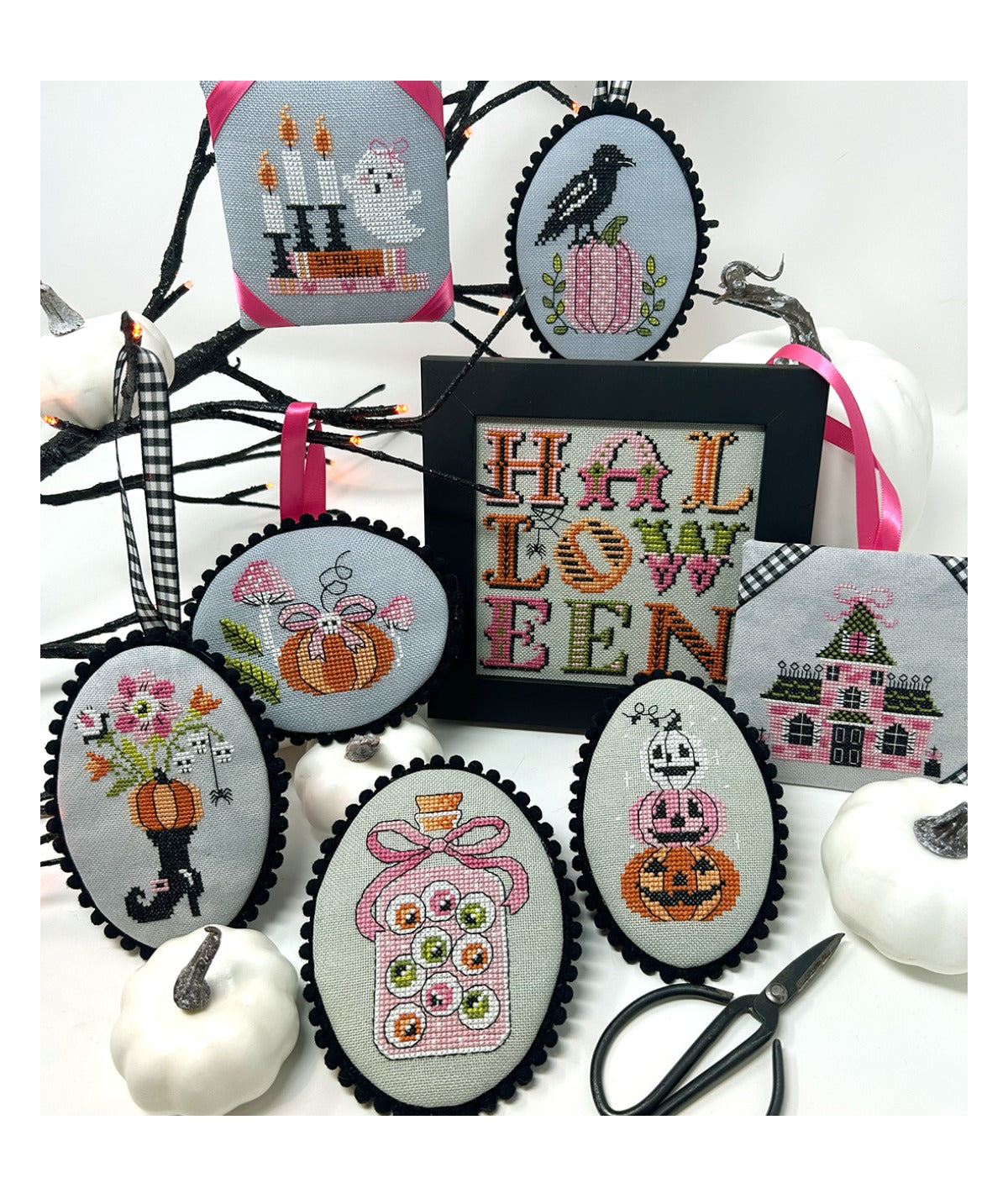 Tiny Modernist Halloween Pretties Cross Stitch Pattern