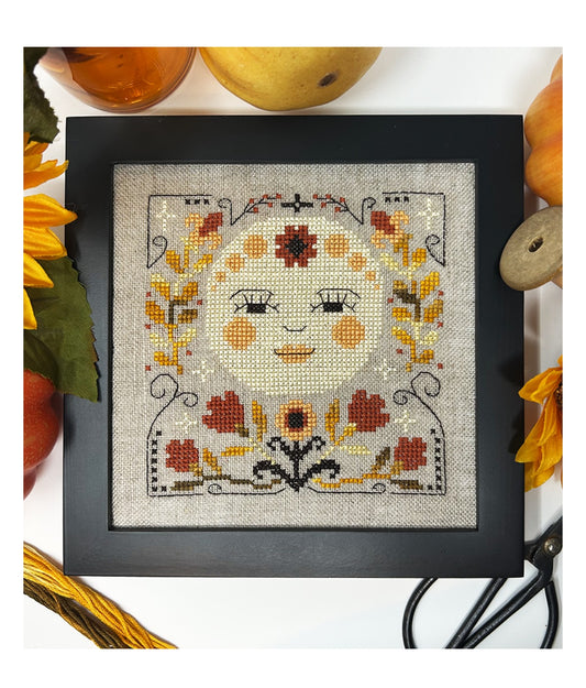 Tiny Modernist Harvest Moon Cross Stitch Pattern