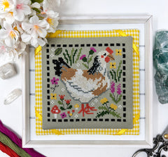 Tiny Modernist Spring Chicken Cross Stitch Pattern