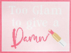 Needlepoint To Go Too Glam to Give a Damn Pink Needlepoint Canvas