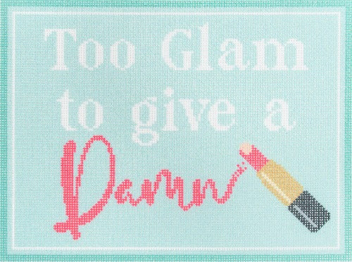 Needlepoint To Go Too Glam to Give a Damn Turquoise Needlepoint Canvas