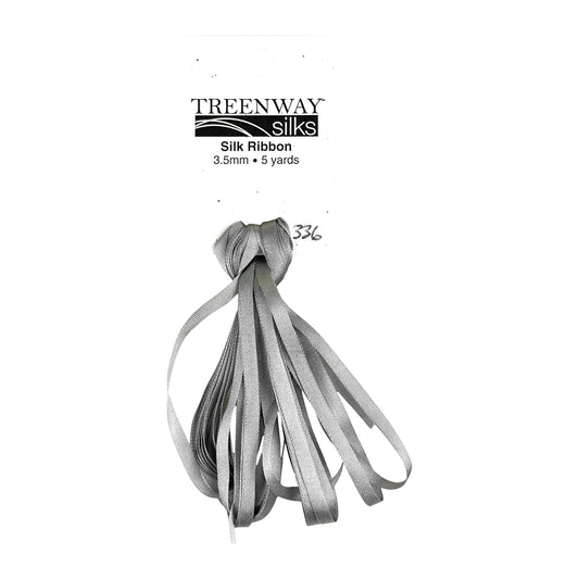 Treenway Silks Ribbon 3.5mm - 0336 Pewter