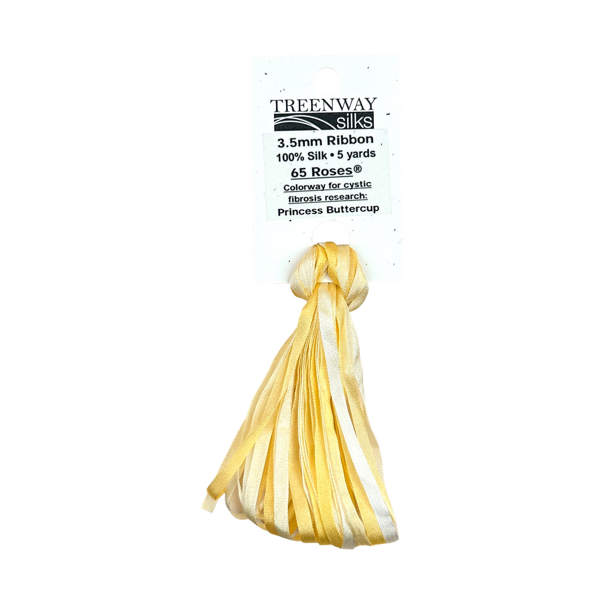Treenway Silks Ribbon 3.5mm 65 Roses - Princess Buttercup