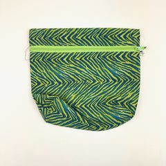 Trish Vine Designs Project Bag - Teal Zebra