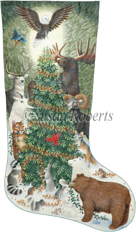 Liz Goodrick-Dillon Woodland Animals Stocking Needlepoint Canvas