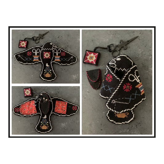 Twin Peak Primitives Crow Keepsake Cross Stitch Pattern