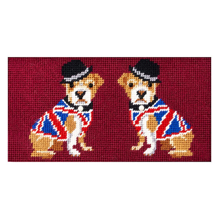 Needlepoint To Go Two Bulldogs Clutch Insert Needlepoint Canvas