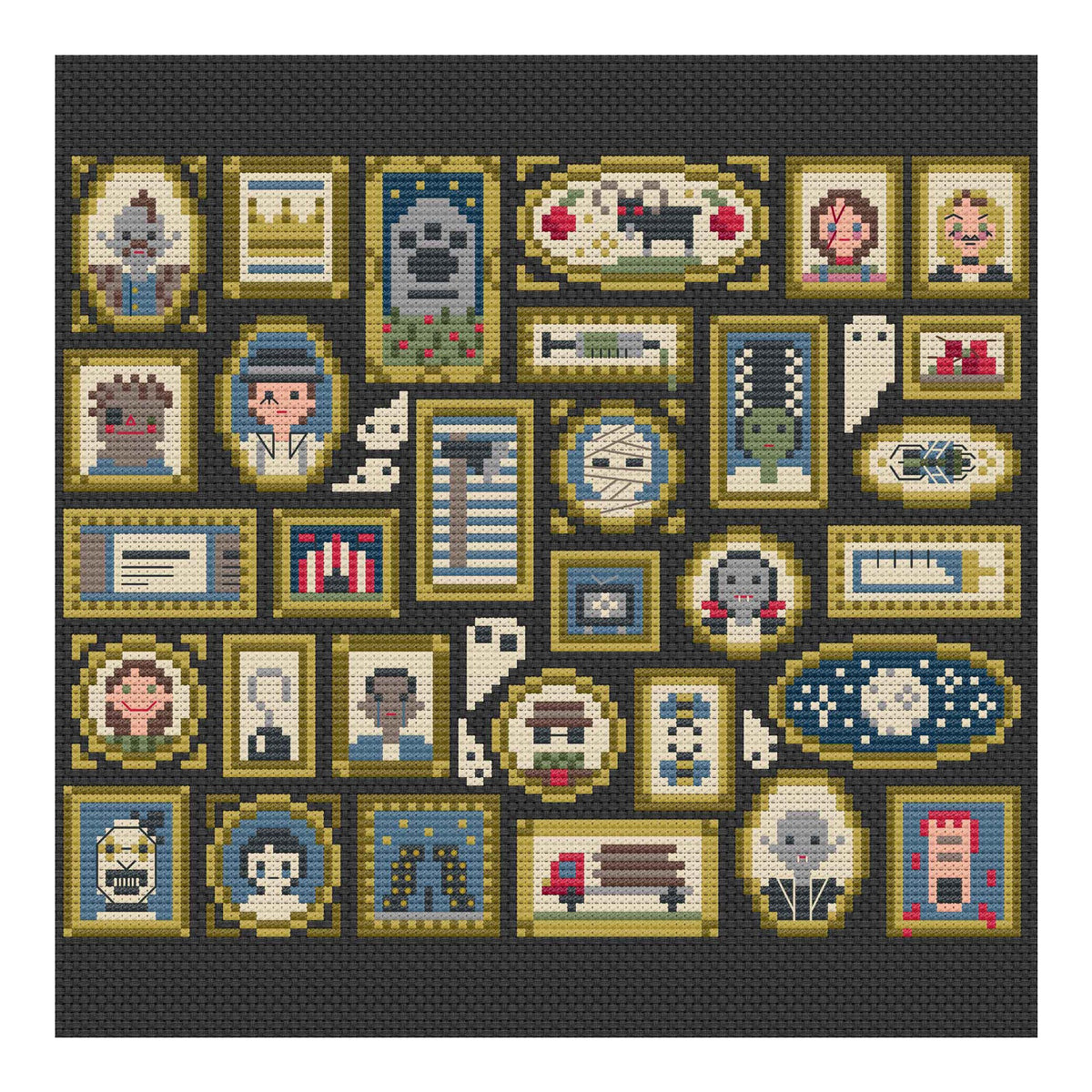 Una Buena Pieza Horror Movie Museum 2 Cross Stitch Pattern