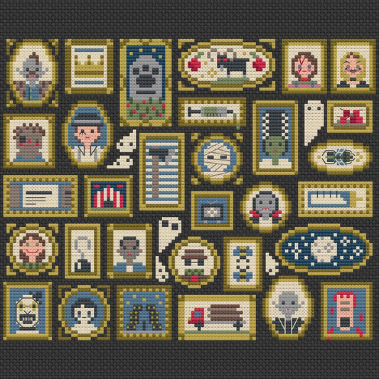 Una Buena Pieza Horror Movie Museum 2 Cross Stitch Pattern