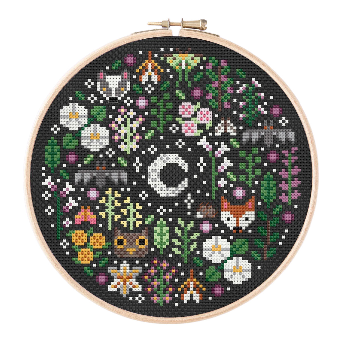 Una Buena Pieza Mini Night Garden Cross Stitch Pattern